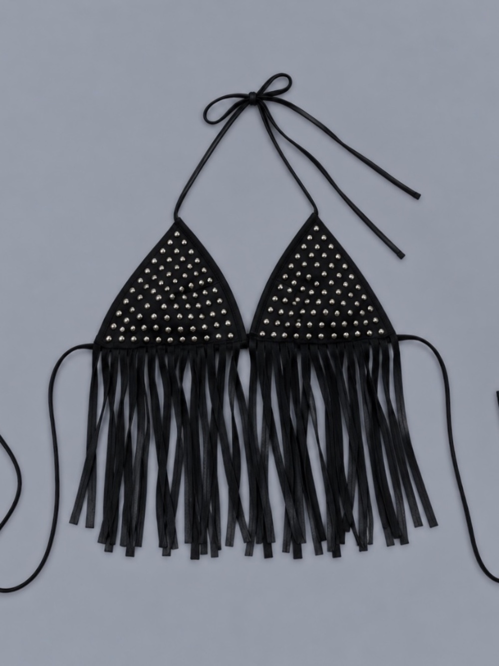 Club Exx by Dolls Kill Studded Fringe Halter Top – Size M